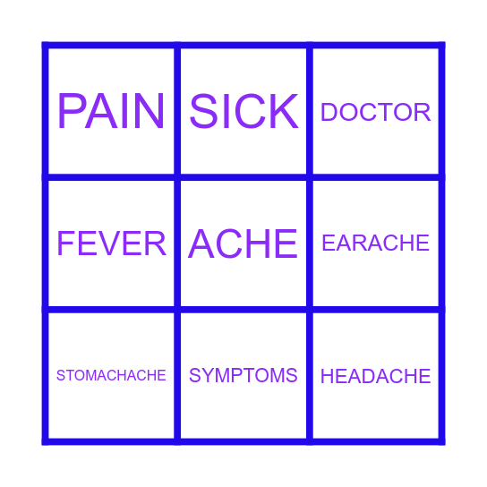 A VISIT TO THE DOCTOR Bingo Card