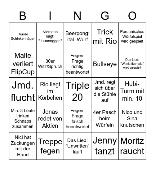 Nici's 30. Bingo-Bumms Bingo Card