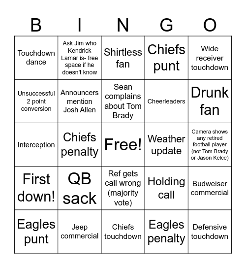 Adult Bingo! Bingo Card