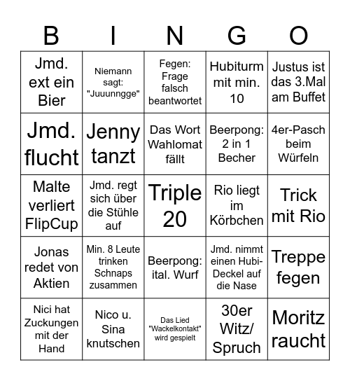 Nici's 30. Bingo-Bumms Bingo Card