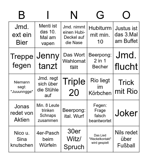 Nici's 30. Bingo-Bumms Bingo Card