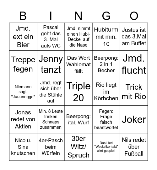 Nici's 30. Bingo-Bumms Bingo Card