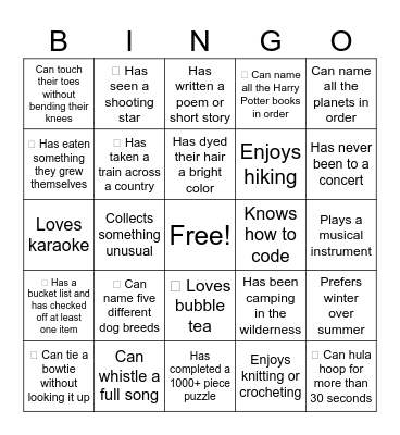 Bingo Card