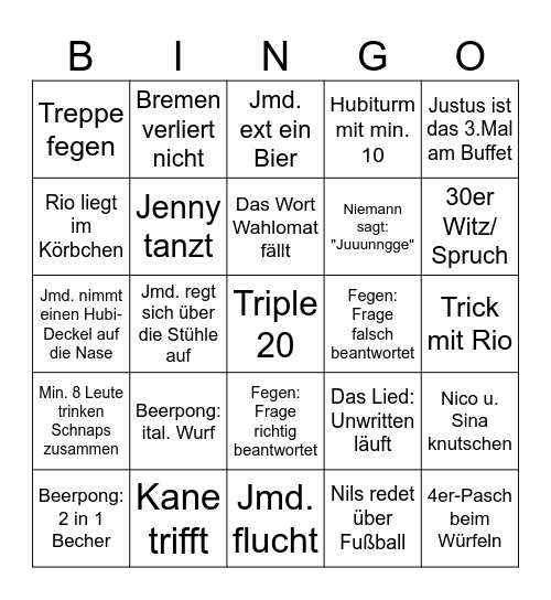 Nici's 30. Bingo-Bumms Bingo Card