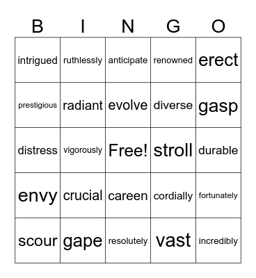 Valentines Bingo Card