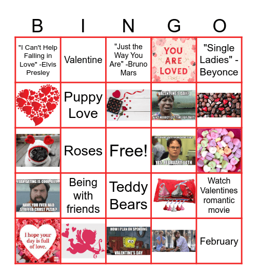 CenTEAM Valentines Day Bingo Card