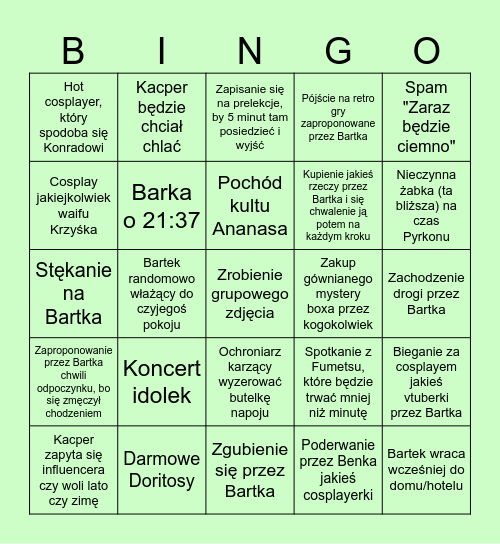 PYRKON 2025 Bingo Card