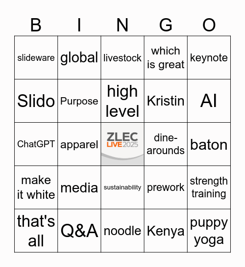 ZLEC Live! Bingo Card