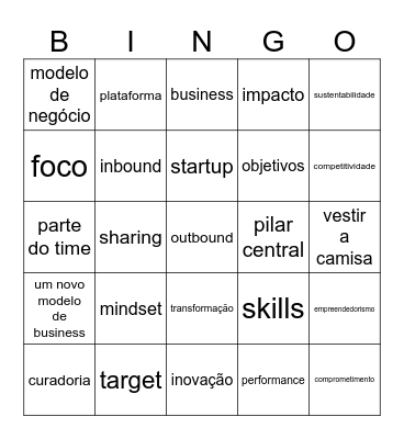 Bingo do Marketing Prolixo Bingo Card
