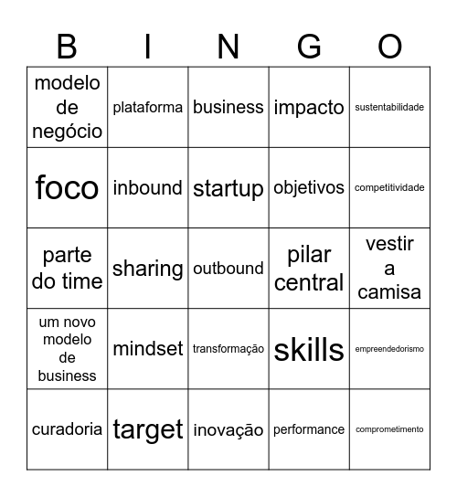 Bingo do Marketing Prolixo Bingo Card