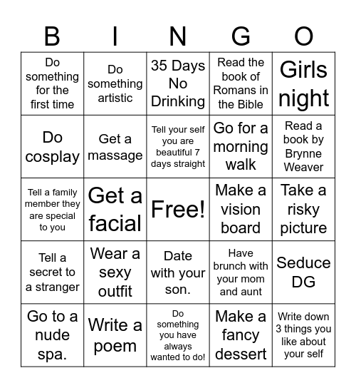 Christina Bingo Card