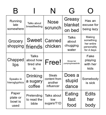 Lexi Dennis Bingo Card