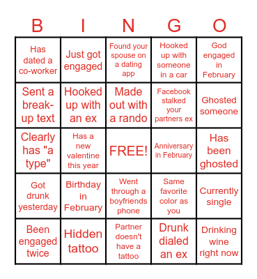 Find The Guest Galentine's Bingo Card