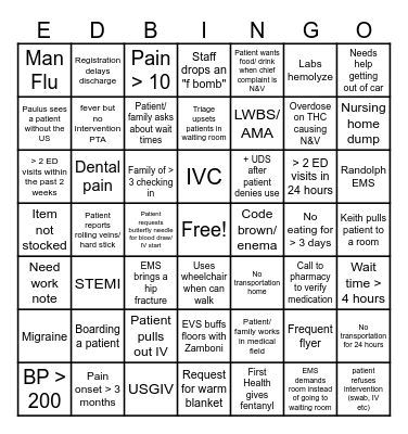 ED Bingo Feb 7-14th Bingo Card