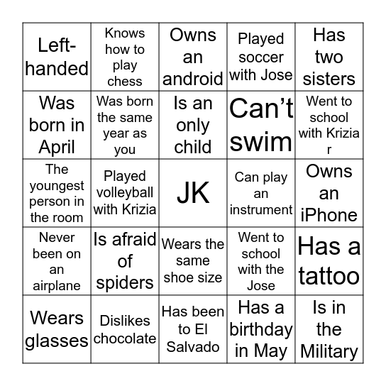 Find someone who.... Bingo Card