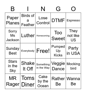 Kids Round Bingo Card