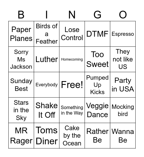 Kids Round Bingo Card