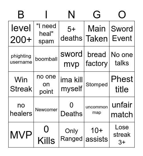 ph.. Bingo Card