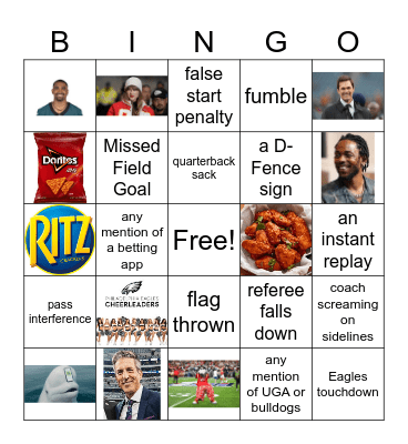 Super Bowl LIX Bingo Card