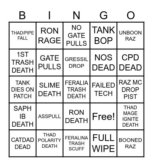 SHITHOLE ERA Bingo Card