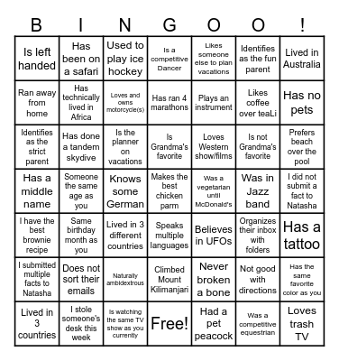 Sponsors Bingo! Bingo Card