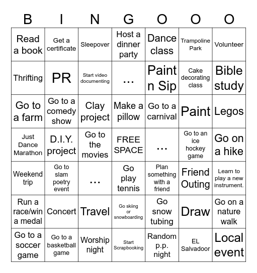 2025 Bingo Card
