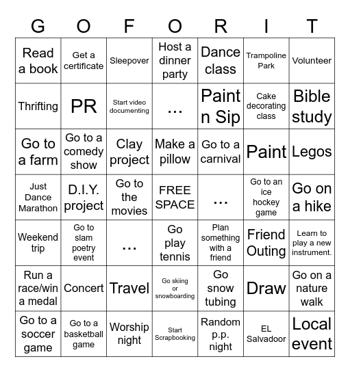 EPIC BINGO Card