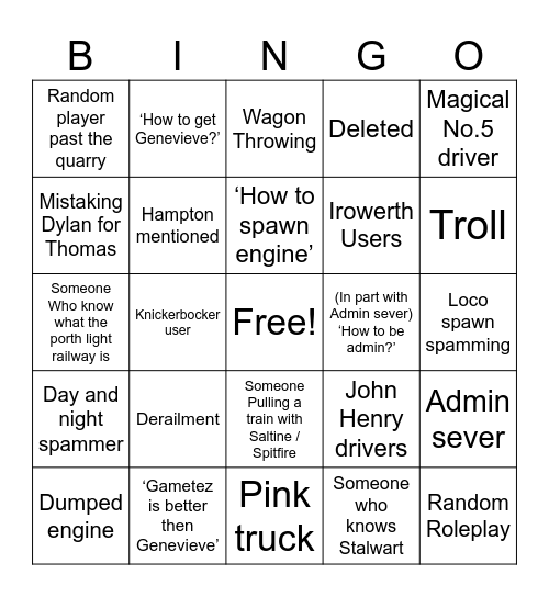 Welsh bingo Card