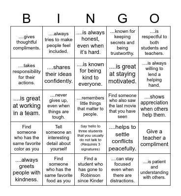 Kindness Bingo Card