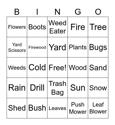 Abel's Tools Bingo Card