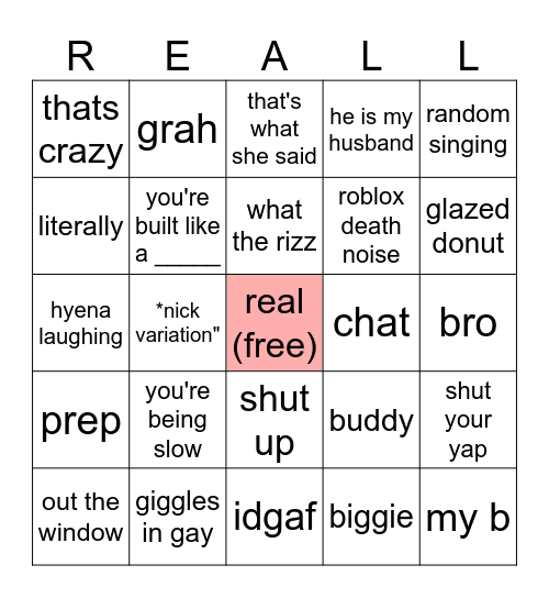 samantha biggno Bingo Card