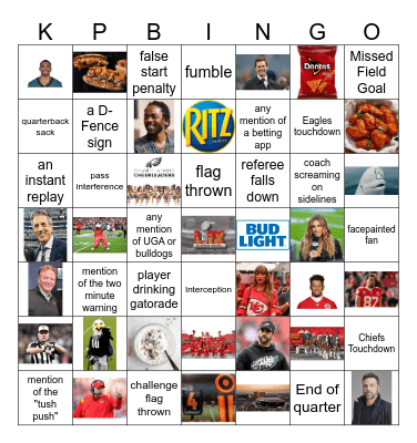 Super Bowl LIX Bingo Card