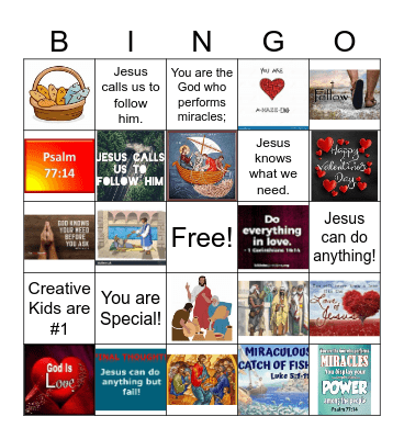 MIRACULOUS Bingo Card