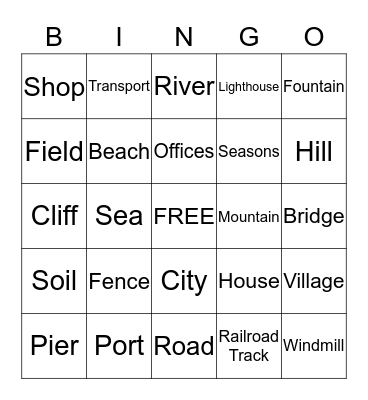 HUMAN & PHYSICAL FEATURES Bingo Card