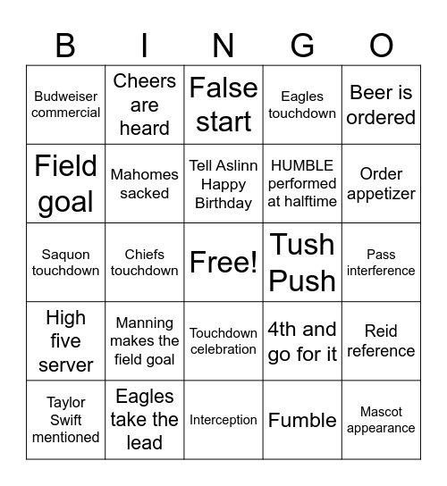 S PATTERN Bingo Card
