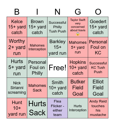 Super Bowl Bingo 2024 Bingo Card