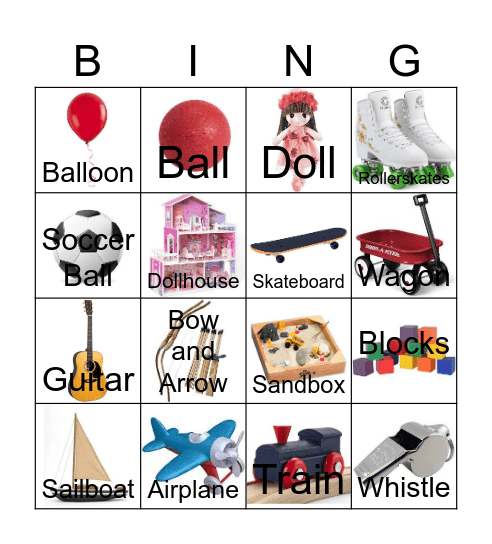 Toys Bingo Card