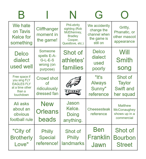 GO BIRDS! Bingo Card
