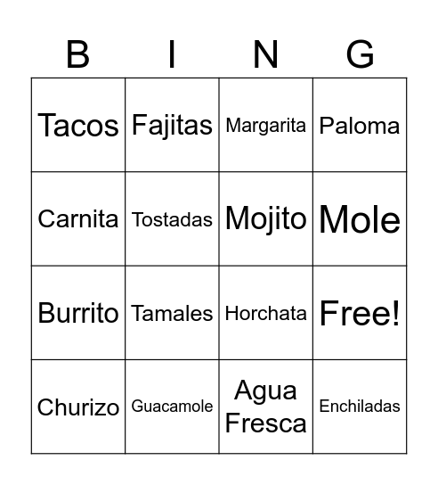 Lemon Drop Committee Bing Bingo Card