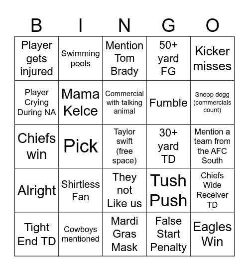 super bowl ads bingo