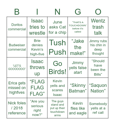 Super Bowl LIX Bingo Card