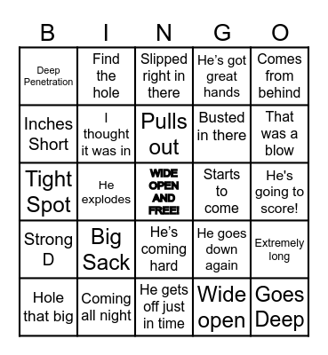 FOOTBALL FOR DIRTY MINDS Bingo Card