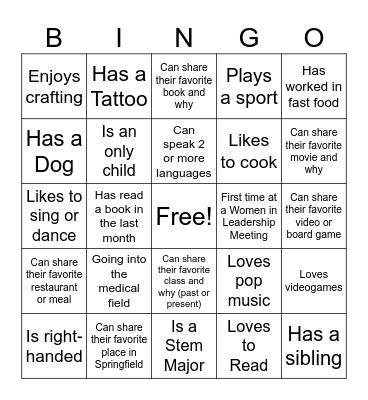 Find someone who... Bingo Card