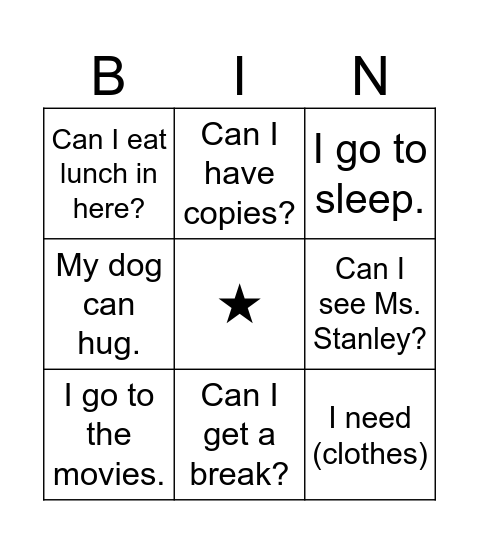 bingo Card