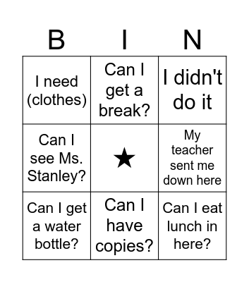 bingo Card