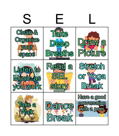 Self-Management Bingo Card