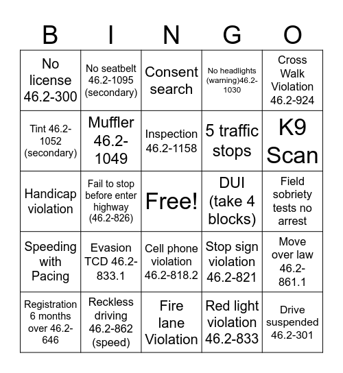 SET Bingo Card