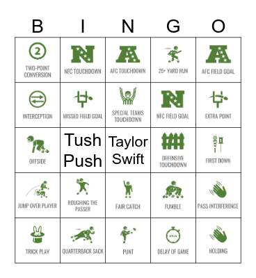 Super Bowl Bingo Card