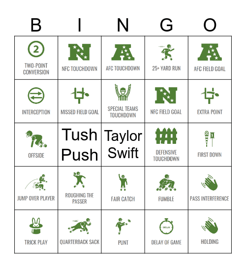 Super Bowl Bingo Card