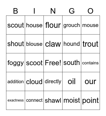 Level C Unit 5 Bingo Card